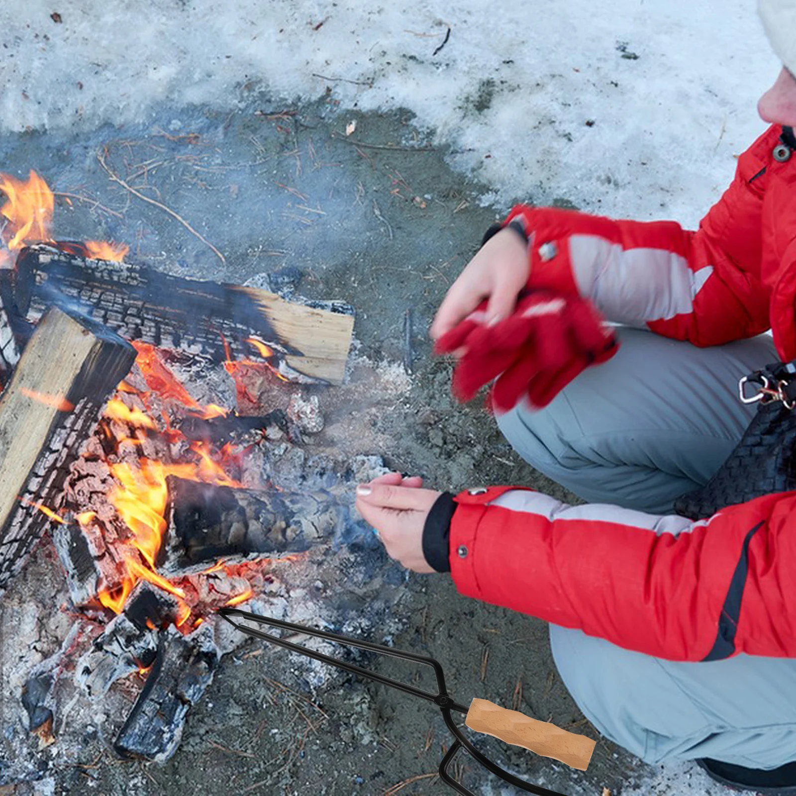 

Durable Multipurpose Fire Tongs for Bbq Camping Picnic Outdoor Activities Charcoal Wood Picker Clamp Fireplace Tongs Log Grabber