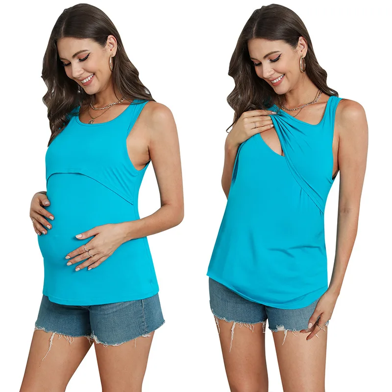 

Maternity Vest Pregnant Women Clothes For Breastfeeding Tanks Tops Pregnancy Sleeveless T-shirt Night Casual Maternity Clothing