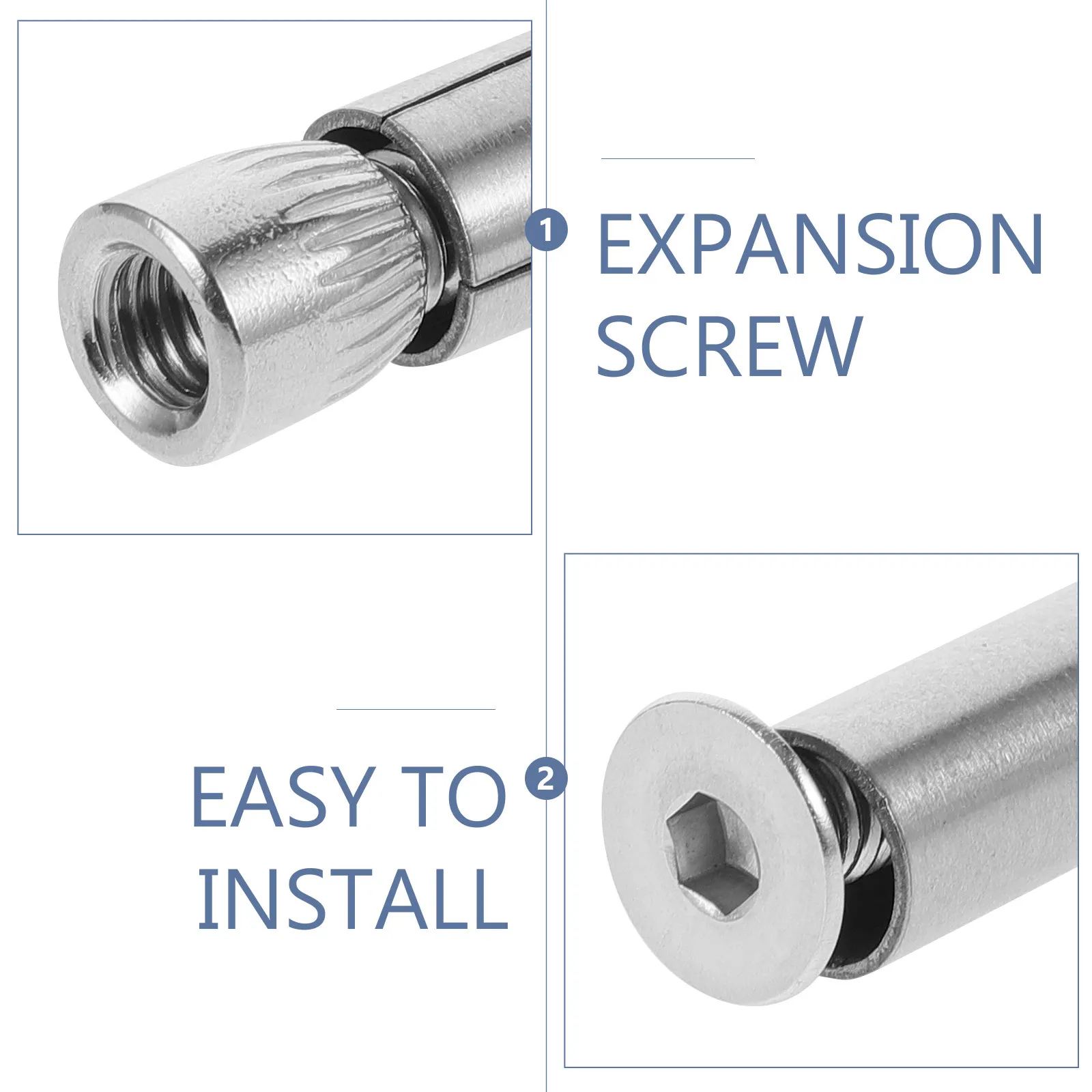 5Pcs Multi Use Stainless Steel Hex Expansion Bolts Countersunk Fastening Screws Wear Resistant for DIY Home Repair Outdoor