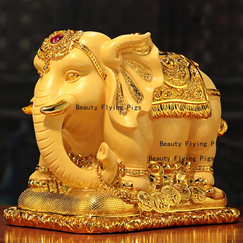 Resin Creative Elephant Savings Can with Entry and Exit Cartoon Cute Children's Savings and Storage Gifts Desk Accessories