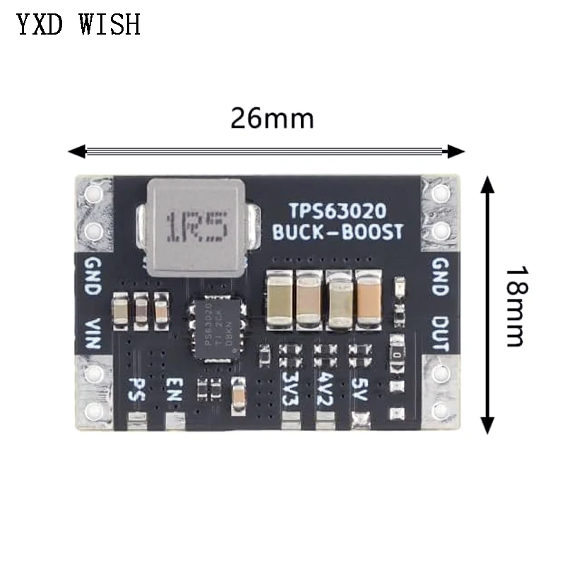 5pcs XL63020 3.3V 4.2V 5V Lithium Battery Automatic Boost Buck Step-Up Step-Down Converter Module Microcontroller Low Ripple