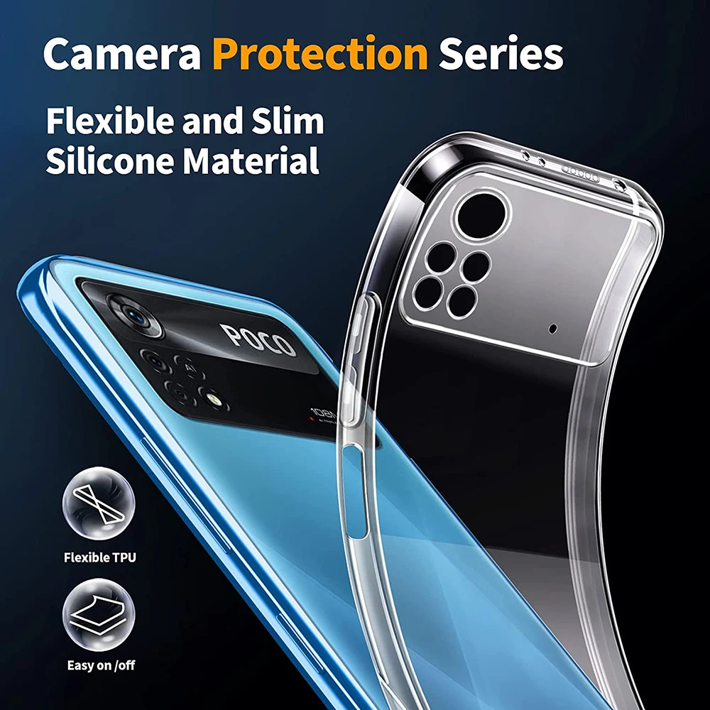 New Camera Protection Crystal Ultra Thin Silicone Phone Case For Xiaomi POCO X4 Pro 5G Case Poco M4 Pro 4G Soft Clear Case