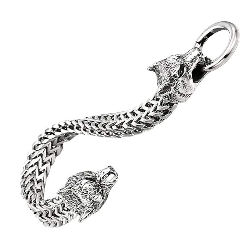 Men's Wolf Head Bracelet with Adjustable Length Stainless Steel Material Ensures Durability and Comfort for All Day Wear C1FC