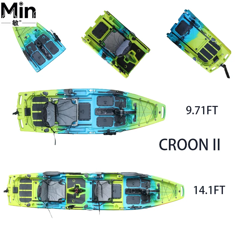 Viking 1 Person Modular Detachable Pedal Fishing Kayak Sit On Top HDPE Hard Plastic Kayak for Lakes Rivers Marine Tourism