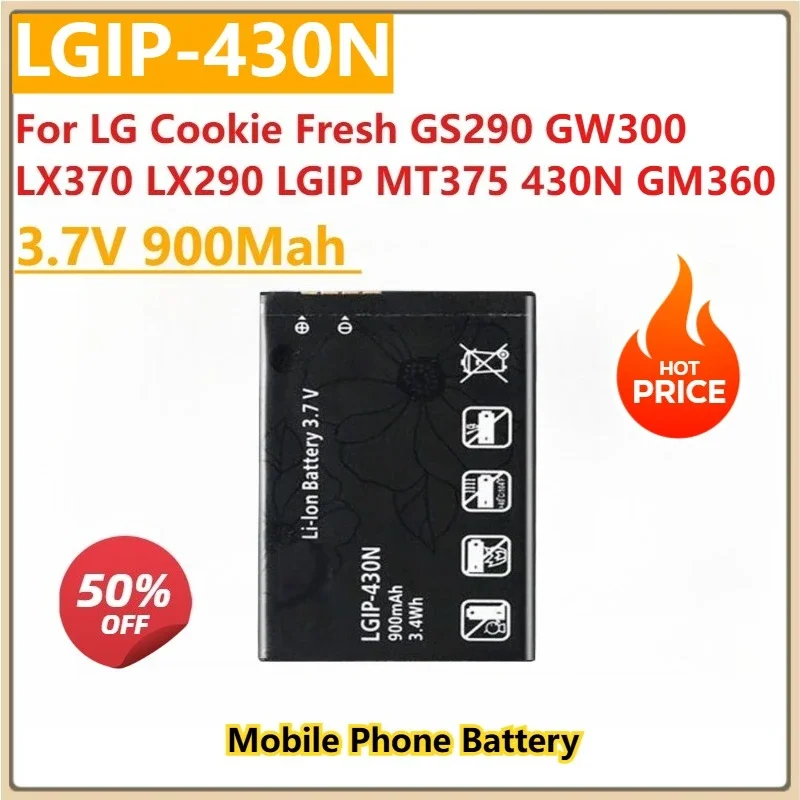 

Новый сменный аккумулятор для мобильного телефона 3,7 В 900 мАч LGIP-430N для LG Cookie Fresh GS290 GW300 LX370 LX290 LGIP MT375 430N GM360