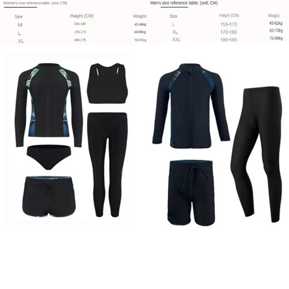 Long Sleeves Split Wetsuit Zipper Style Soft Material Surf Suit Long Trousers Sunscreen Protection Diving Suit Surfing