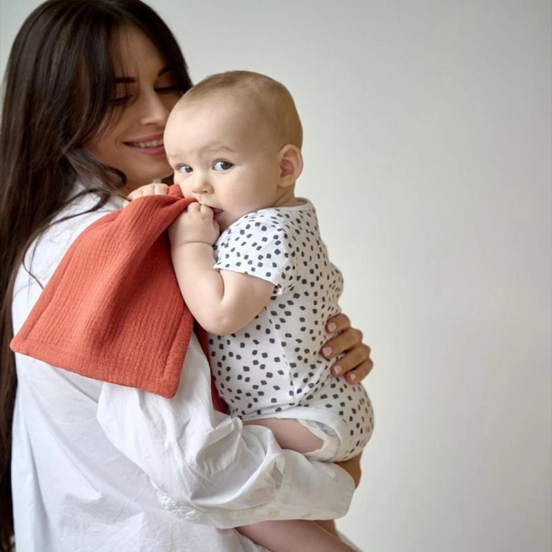 6-layer Baby Burp Cloth Rectangle Drooling Bib Soft Teething Bib Absorbent Saliva Towel Breathable Cotton Shoulder Pad