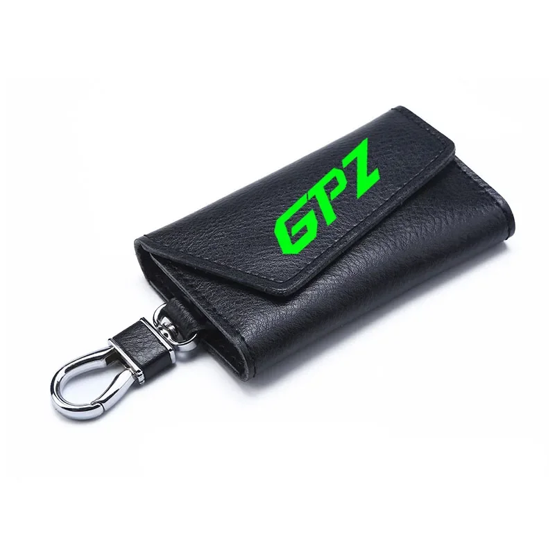 

3D cowhide Key key case Holder Chain Collection Keychain for GPZ500S/EX500R NINJA Logo Motorcycle Badge Keyring