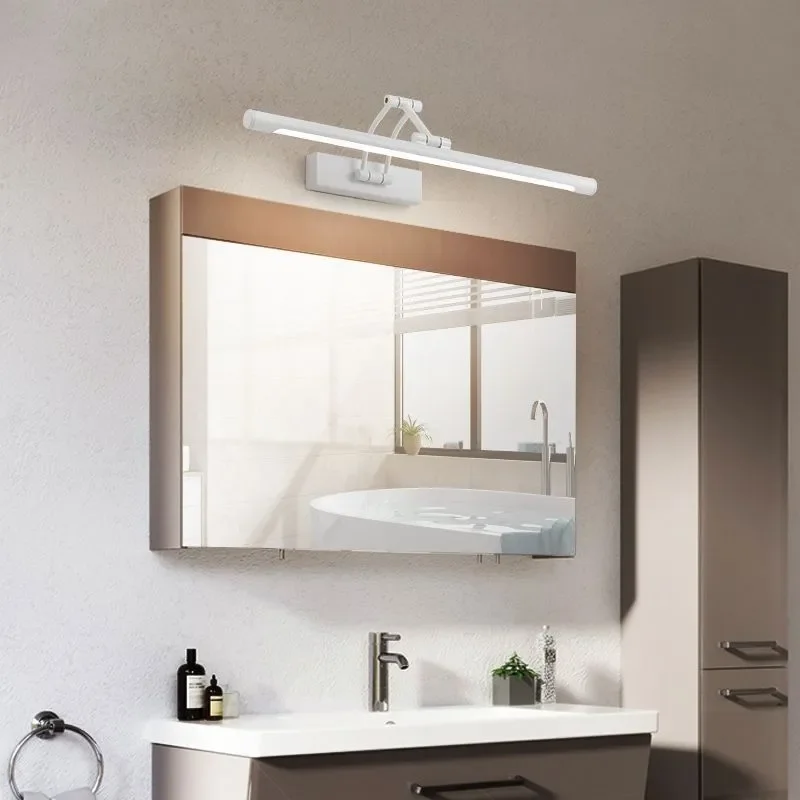 LED Nordic Bathroom Mirror Wall Lamp Metal Foldable Cabinet Bedroom Sconce Lighting Fixture Simple Modern Dressing Table Lustre