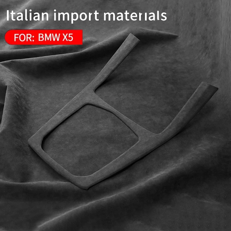 Alcantara Gear knob Shift Stick Central Panel Cover For BMW X5 G05 X7 G07 2020 2021 2022 2023 2024 Car Trim Upgarde Accessories