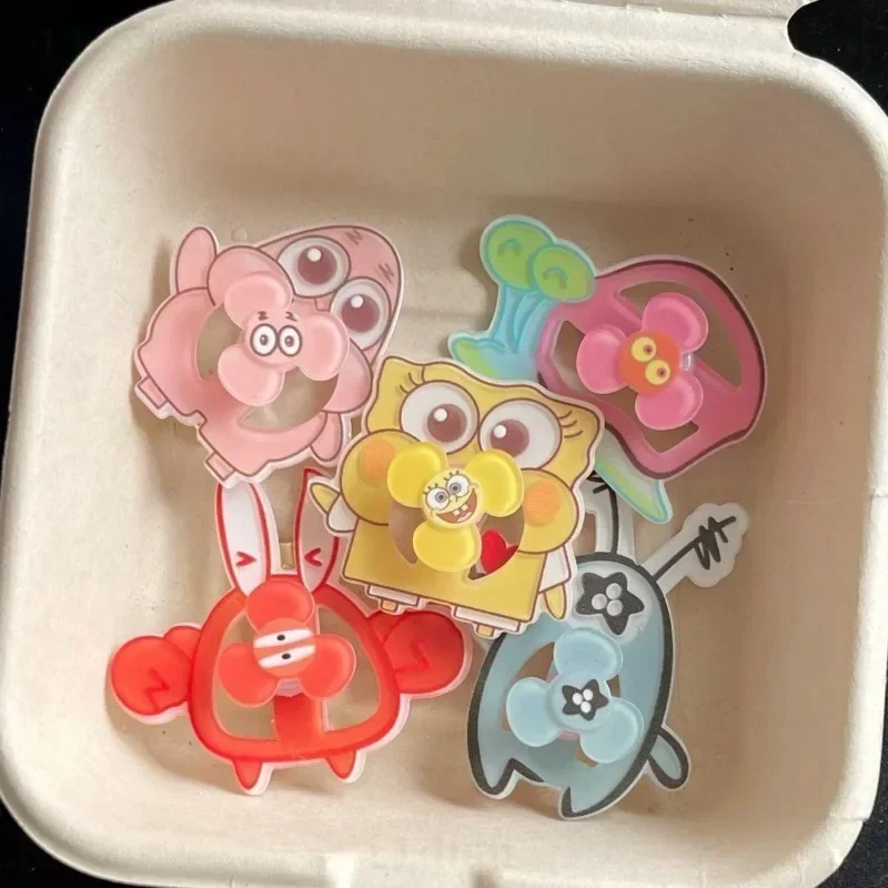 SpongeBob Hairpins Cartoon Cute Rotatable Girls Creativity BB Clip Bands Anime Women Fashion Headwear Kids Kawaii Hair Clips