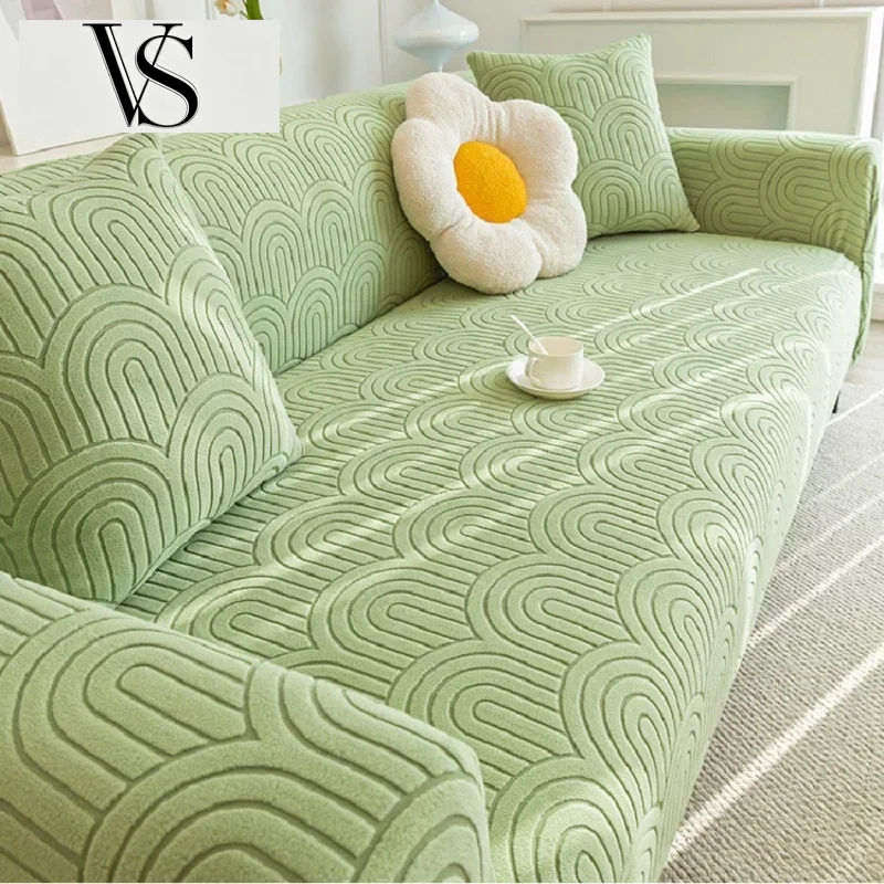 Cover Cloth Sofa Thickened Jacquard Plush Soft Anti-Cat-Scratch Sofa Cover All-Inclusive Universal Non-Slip Room Living