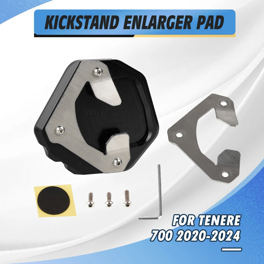 

For Yamaha Tenere 700 2020 2021 2022 2023 2024 Motorcycle Accessories Kickstand Foot Extension Side Stand Enlarger Pad Tenere700