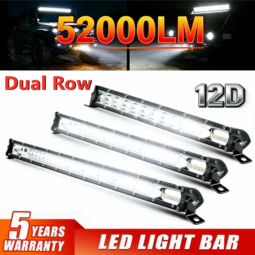 12D LED Light Bar 60W 120W 180W Work Light 12V 24V for Offroad Truck ATV Tractor 4X4 LED Bar 4WD Driving Lamp