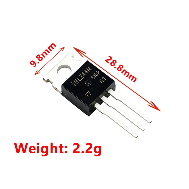 5PCS IRLZ44N TO-220 N-Channel MOSFET Transistor 55V 47A Power Field Effect Tube Low On Resistance For Power Regulation