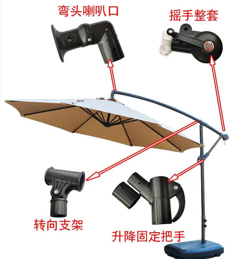 Outdoor sunshade accessories side umbrella top cloth maintenance accessoriles umbrella riope banana umbrella accessoies