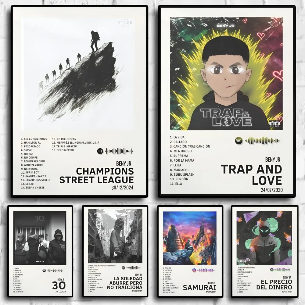 ملصق B-Beny Jr لفن موسيقى الراب ﻿ جدار الفن طباعة ملصق ديكور جدارية ديكور المنزل الحديث هدية عيد ميلاد غرفة المرآب غير المؤطرة