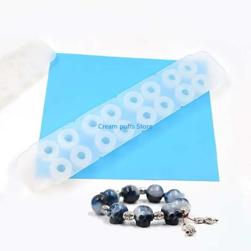50LE Silicone Mold Beads Pendant Clear Mold DIY Bracelet Tool Hand Craft Jewelry Making Mould Resin Molds for Jewelry