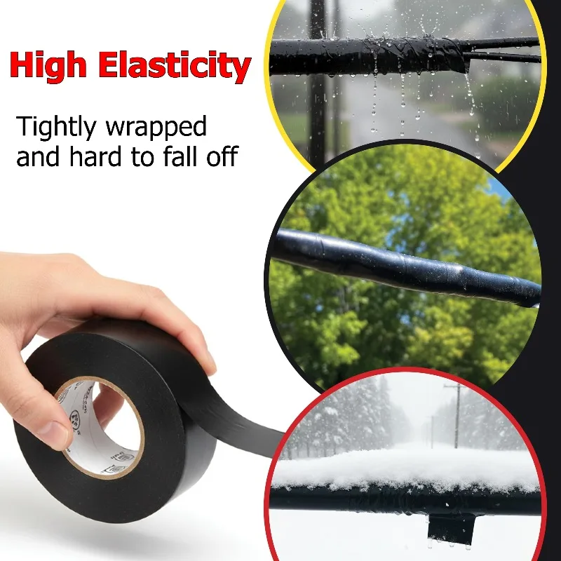 Electrical Insulating PVC Tapes Temperature Resistant Heat Black Insulating Tape Self Adhesive Electric Wire Protection Tapes