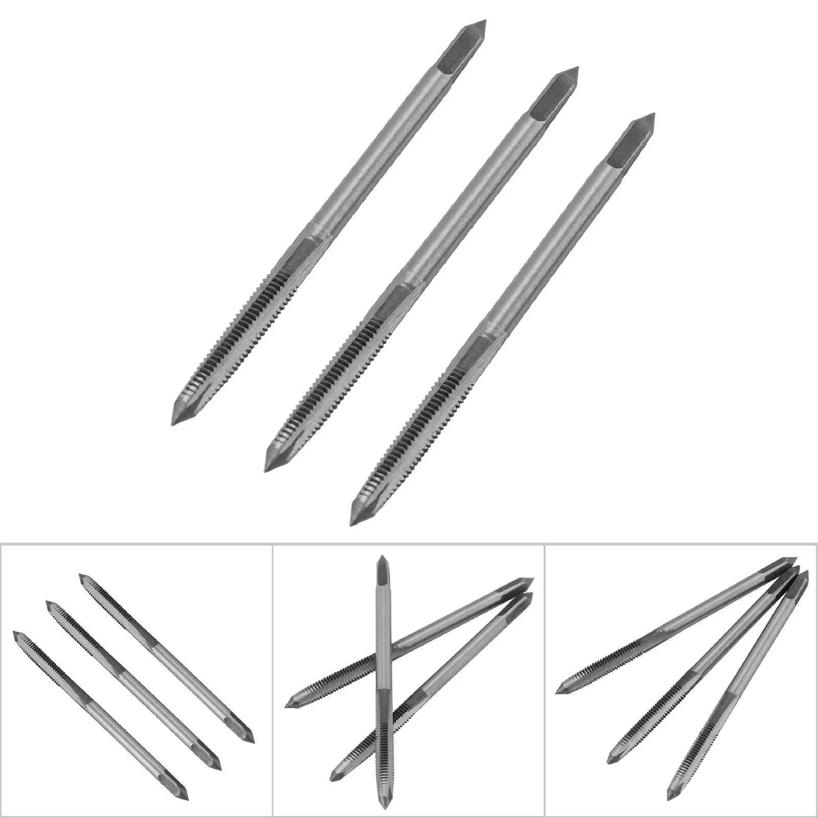 3 ชิ้นชุด M3 M4 M5 สกรูแตะเจาะบิตแบริ่งเหล็กมือเกลียวเครื่องมือสําหรับโลหะไม้