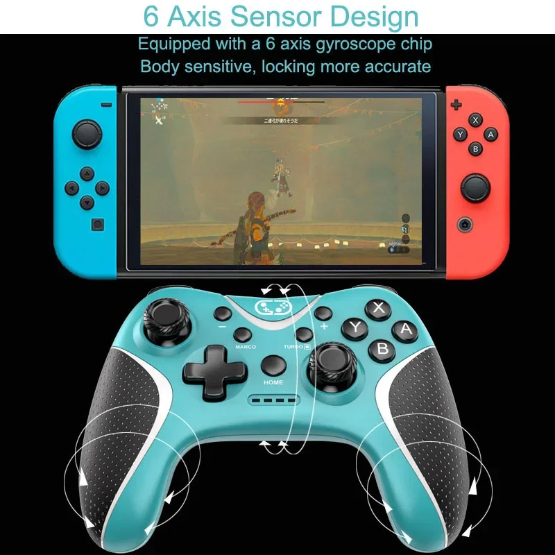 STK-7038 Wireless Controller Gamepad with Programmable/Turbo/Vibration for NS/Lite/OLED/Windows PC Phone