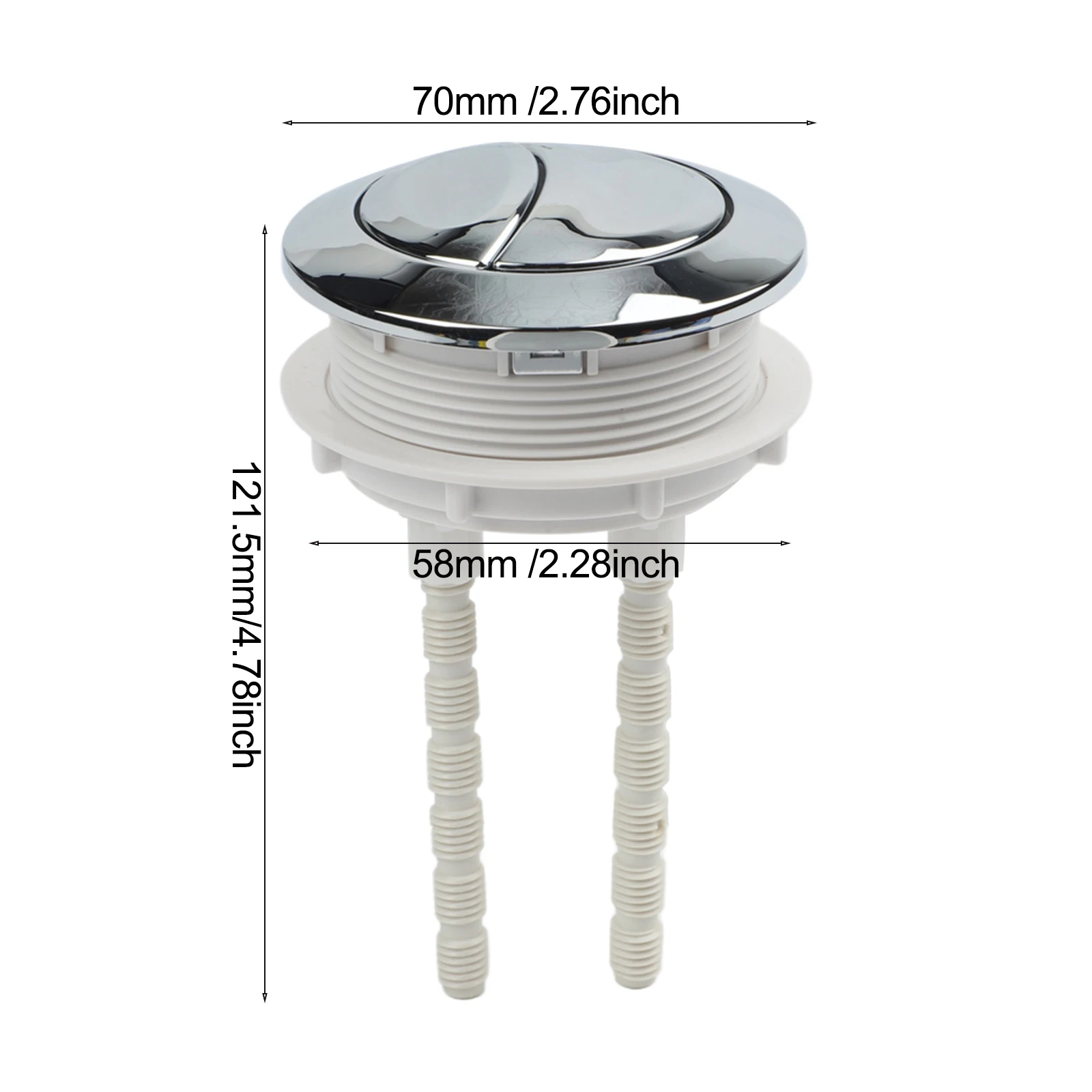 Outer Diameter 7cm Dual Flush Button Toilet Replacement ABS Plastic Easy Installation DIY-cut Pole Push-button Design