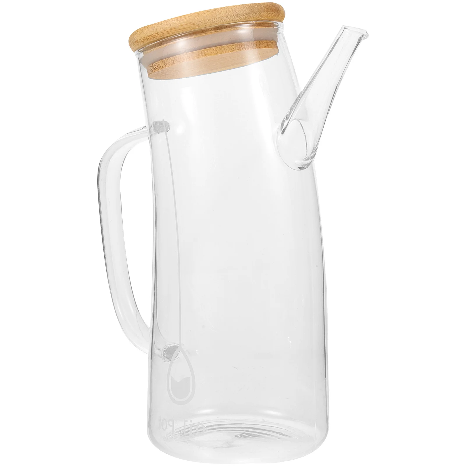 

Glass Oil Bottle Large Capacity Kitchen Oil Dispenser Bottle with Spout Handle Scale Transparent Leakproof Container