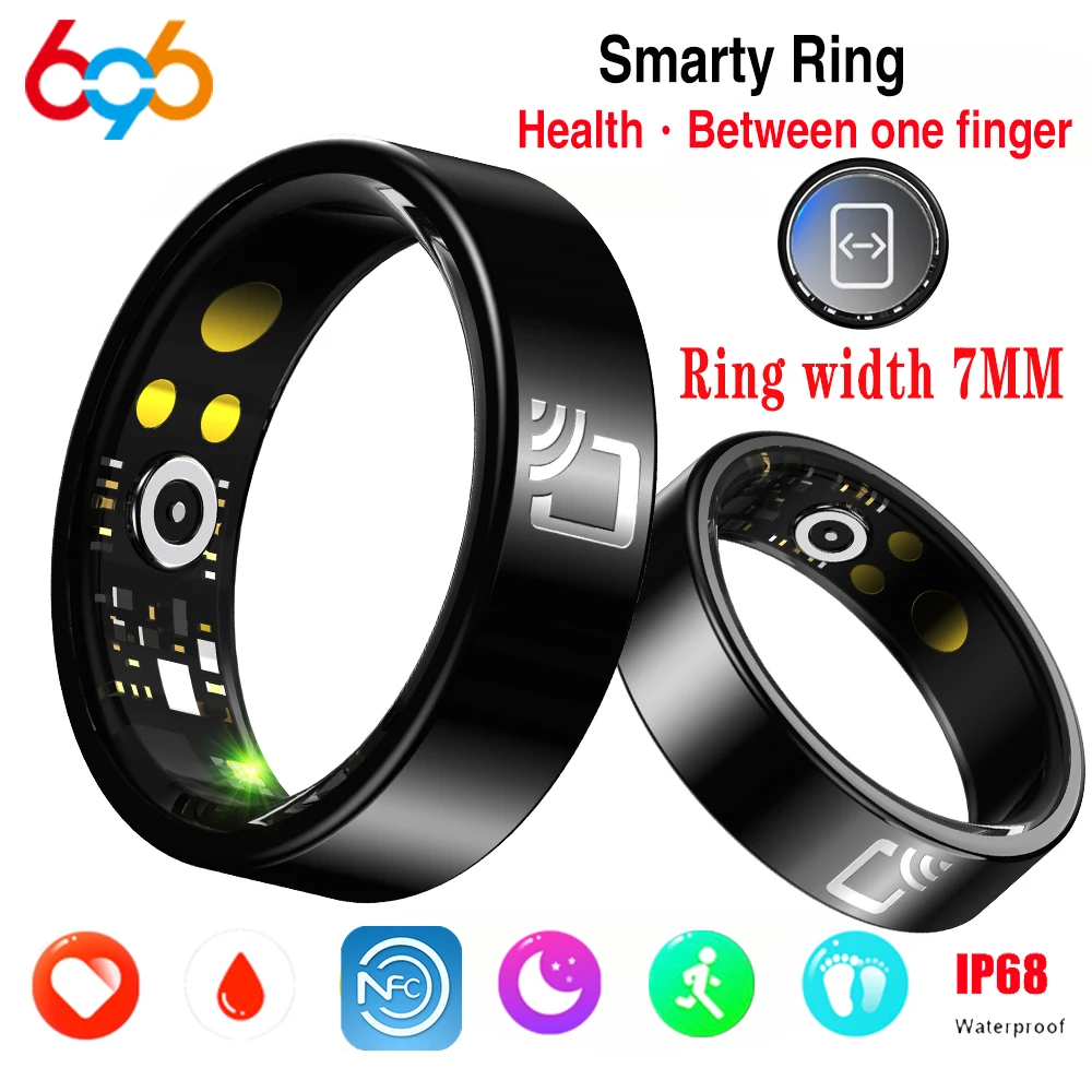 

Fashion Ultrathin Smart Ring Couple Men Women NFC 24H Heart Rate Blood Oxygen Sleep Health Monitoring Waterproof Sports Fitness