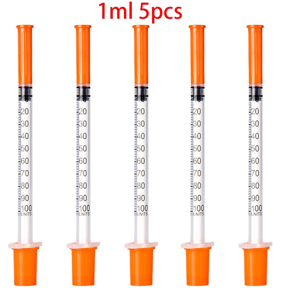 30 stuks 0,5 ml/1 ml wegwerp plastic veterinaire spuiten met naalden, geschikt voor huisdieren en boerderijdieren, handmatige push-type spuiten met naalden, boerderijdierspuiten, geschikt voor katten,