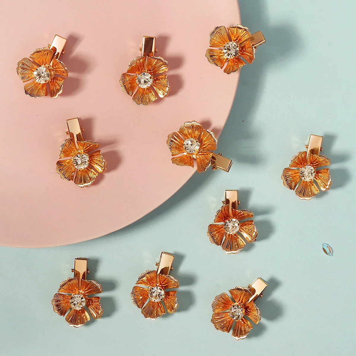 10Pcs Alloy Flower Hair Clips For Women Barrette Hawaiian Wedding Party Bag Hat Accessories Hairpins Girls Side Bangs Clips