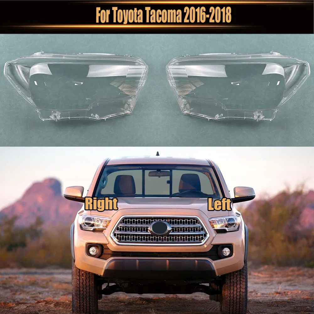 

Налобный фонарь для Toyota Tacoma 2016 2017 2018, прозрачный корпус, абажур, лампа, накладка на переднюю фару, объектив из оргстекла