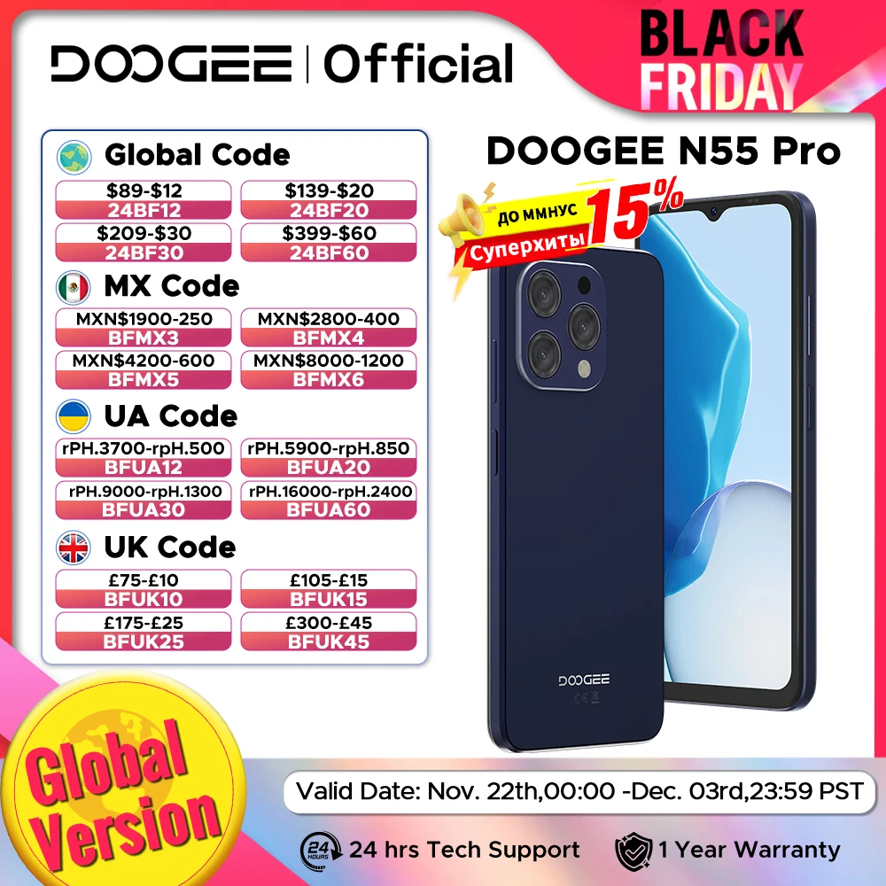 DOOGEE-N55プロのスマートフォン,ワールドプレミアl1,6.56インチ,90hz,唇,6GB RAM, 256GB ROM, 5150mAhバッテリー,Android 14,顔認識ロック解除,wdevl1