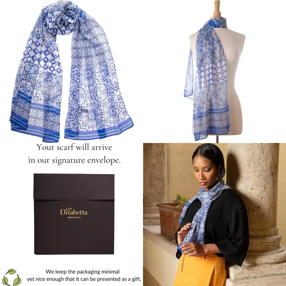 

Модные длинные шарфы итальянского производства из 100% шелка для женщин — аксессуары в элегантном стиле