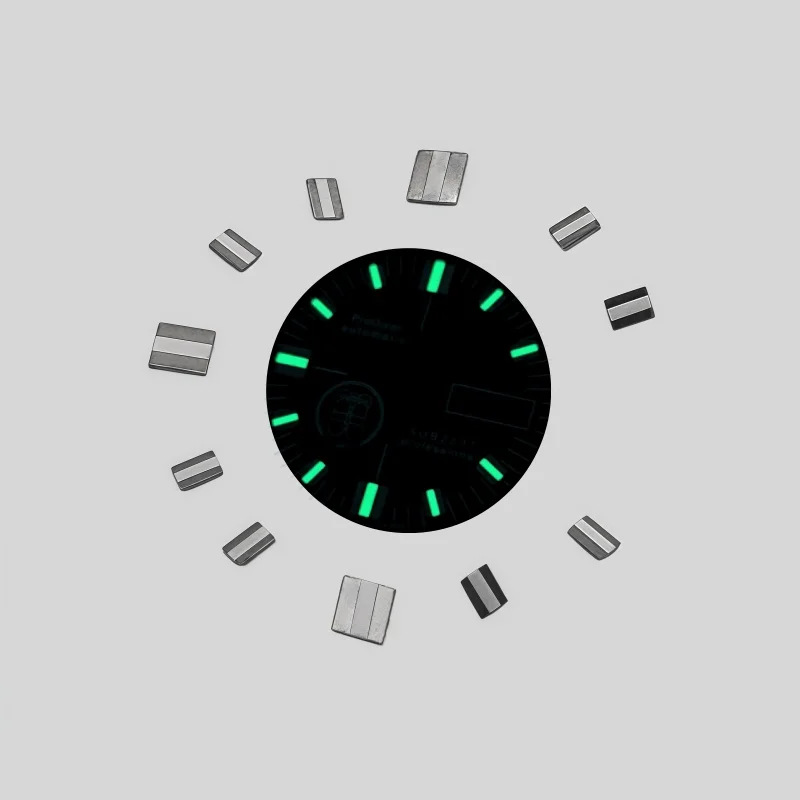 28.5mm Diver Watch Green Luminous Hour Markers Dial For SKX007 SKX009 NH35 NH36 Movement Mod Watch Replacement Parts
