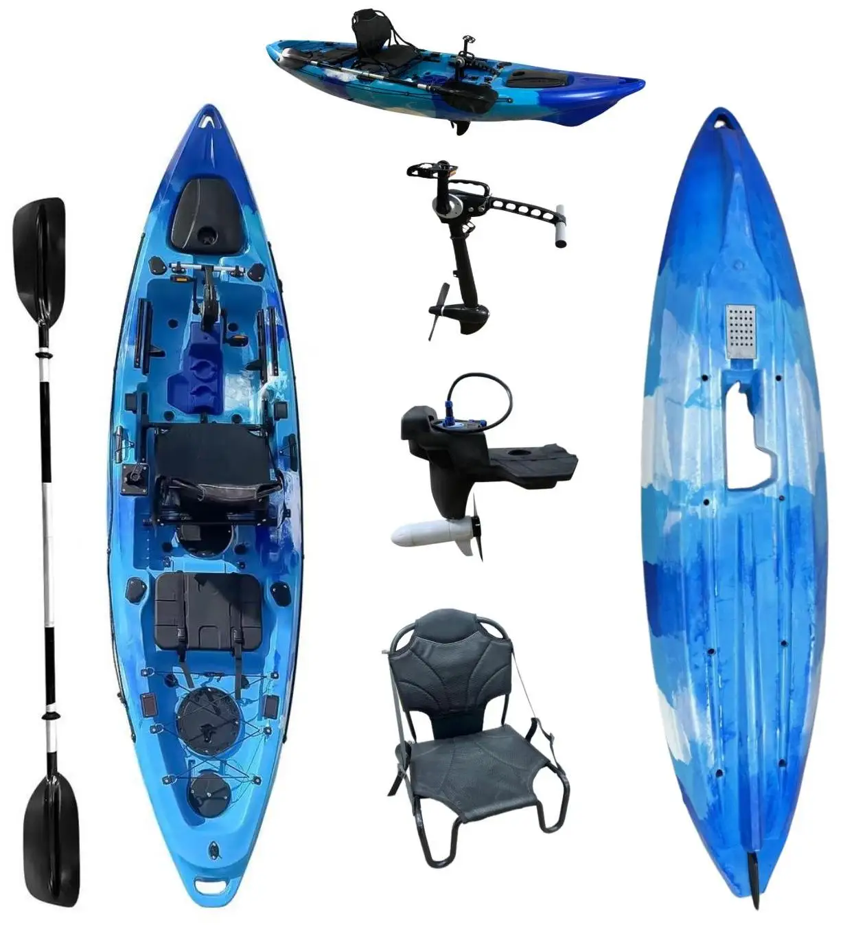 قوارب الكاياك البلاستيكية الشهيرة لصيد الأسماك مع ملحقات واحدة لكل شخص #2