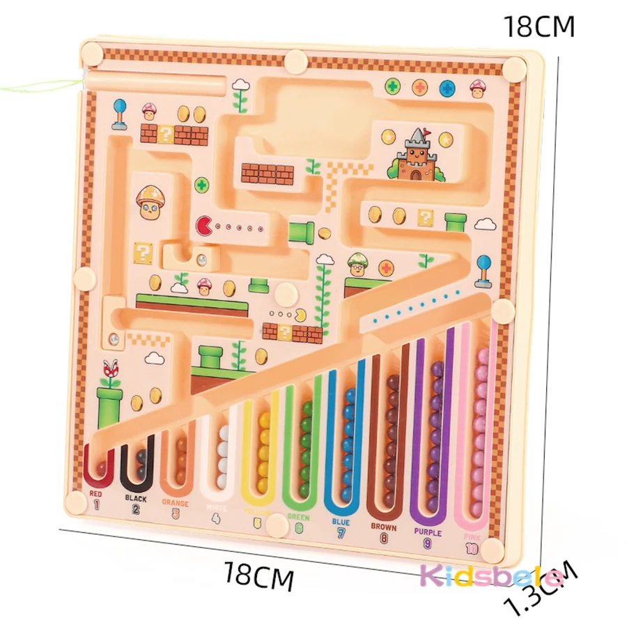 Montessori Magnetic Color Number Cognitive Classification Counting Maze Sensory Toy With Pencil Party Chrismas Gift for Children