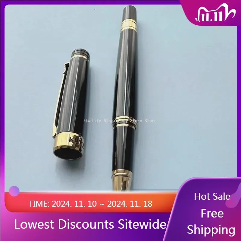 

New Unique Designs Mental Silver Luxury Gel Pens High Quality 0.5mm Student Business Rollerball Pen Black Refill Writing Pen