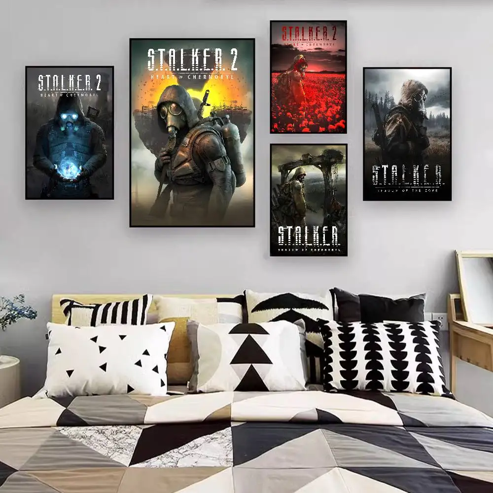 STALKER 2 Heart of C-Chornoby DIY Sticky Poster Whitepaper Prints Posters Artwork Vintage Decorative Painting