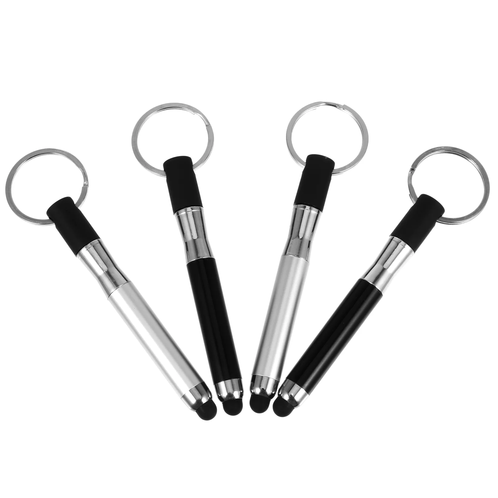 4 Pcs Touch Screen Ballpoint Fob Painting Capacitive Stylus Cell Phone Girl Plastic Alloy Rings