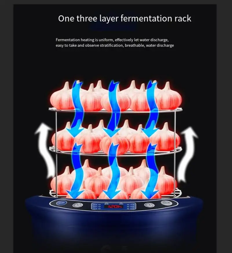 آلة تخمير الثوم الأسود الأوتوماتيكية ، آلة تخمير الثوم الأسود الأوتوماتيكية سعة 6 لتر ، 90 واط ، 220 فولت ، لحفظ الطاقة