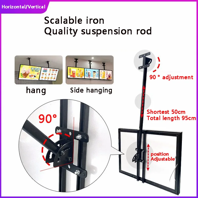 Ultra thin advertising board lightbox wall mounted milk tea shop ordering menu customization price list LED hanging