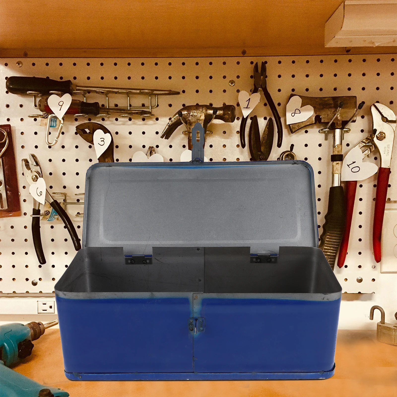 Portable Tool Box for Car Large Capacity Durable Metal Toolbox Mechanics Tools Storage Container Organzier Handheld Tool Box