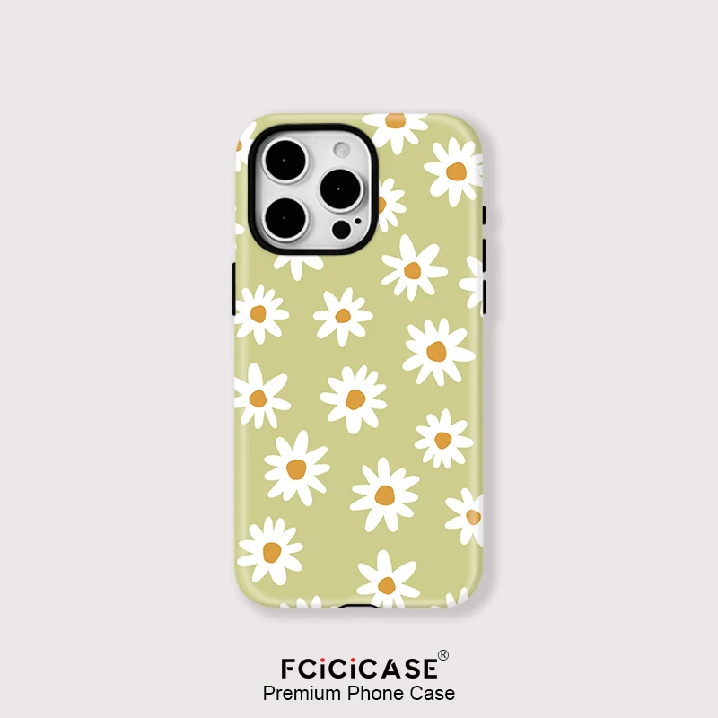 For iPhone 15 14 13 12 11 16 Pro Max Plus Wireless Case Soft Two-in-one Magnetic Cover For Magsafe Flower Pattern Back Fundas