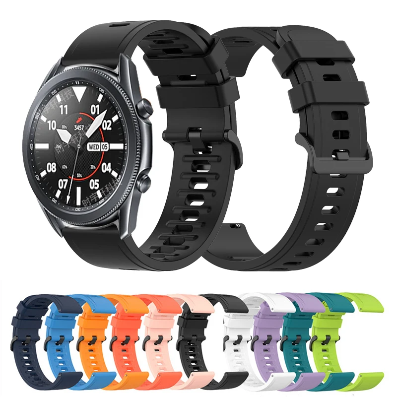 

20mm 22mm Strap Silicone Watchband For Samsung Galaxy Watch 3 41mm 45mm/42mm 46mm/Gear S3 Frontier S2 Sport/Active 2 Bracelet