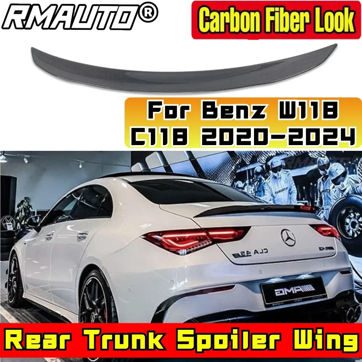 Car Rear Trunk Spoiler Body Kit Car Rear Spoiler Wing For Mercedes Benz W118 C118 CLA180 CLA200 CLA45 2020-2024 Car Accessories