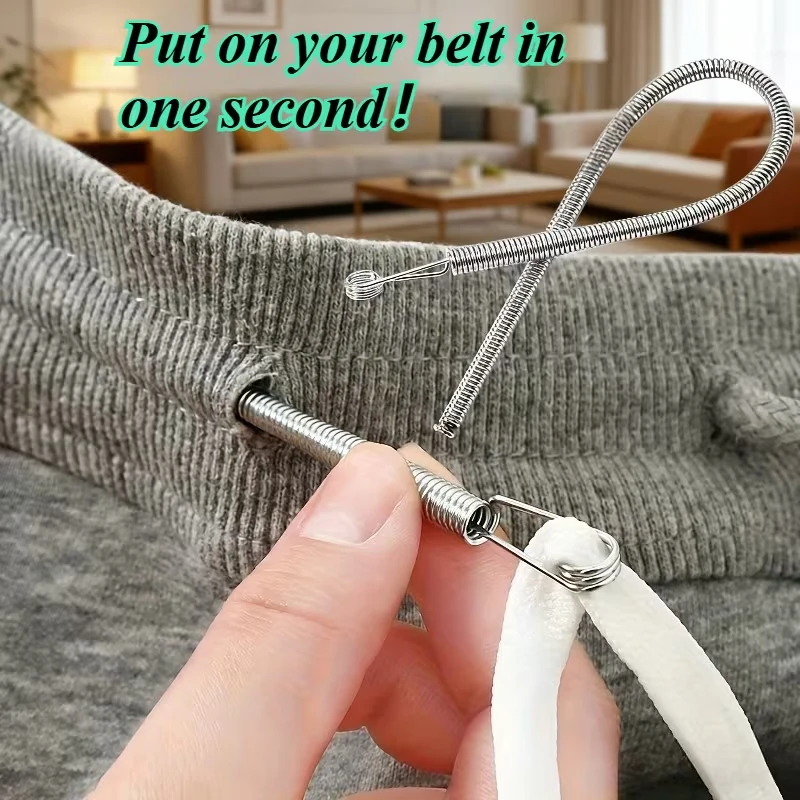 Flexible Multi-purpose Spring Threading Tool – Aid for Inserting Elastic Bands, Drawstrings, Ribbons, and Lace into Garments