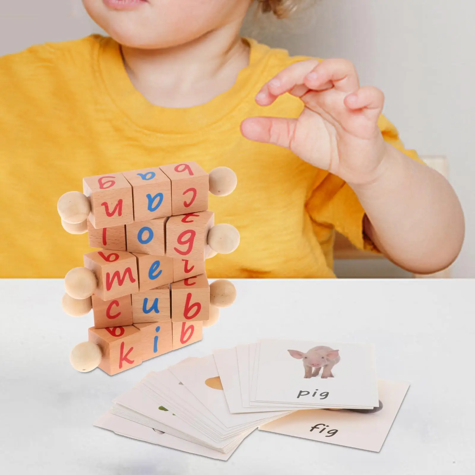 Blocs de lecture en bois, jeux d'orthographe, cartes Flash, Puzzle Alphabet, apprentissage précoce, mots de vue, lecture pour garçons et filles, maternelle