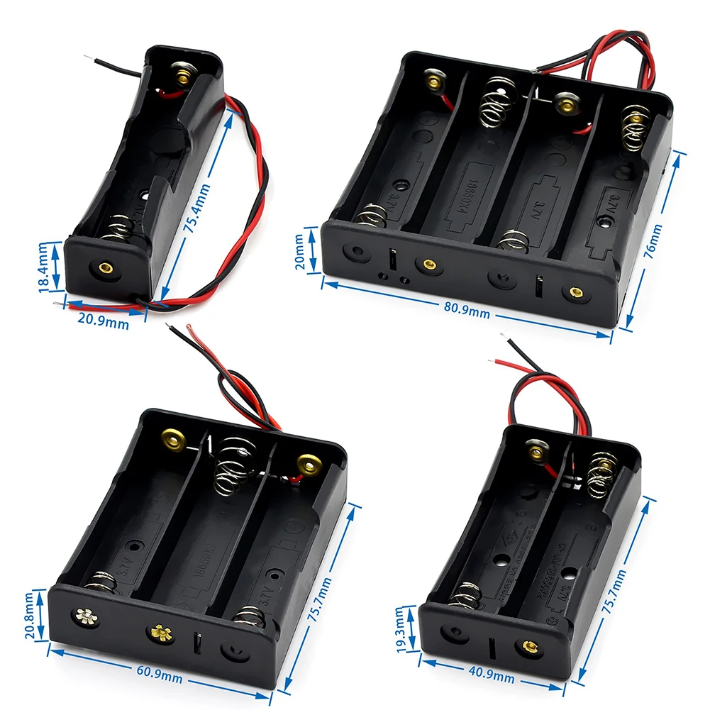 18650 Battery Storage Box Case 1 2 3 4 Slot 18650 Battery Holder 18650 Parallel Power Bank Cases 3.7V DIY Battery Container