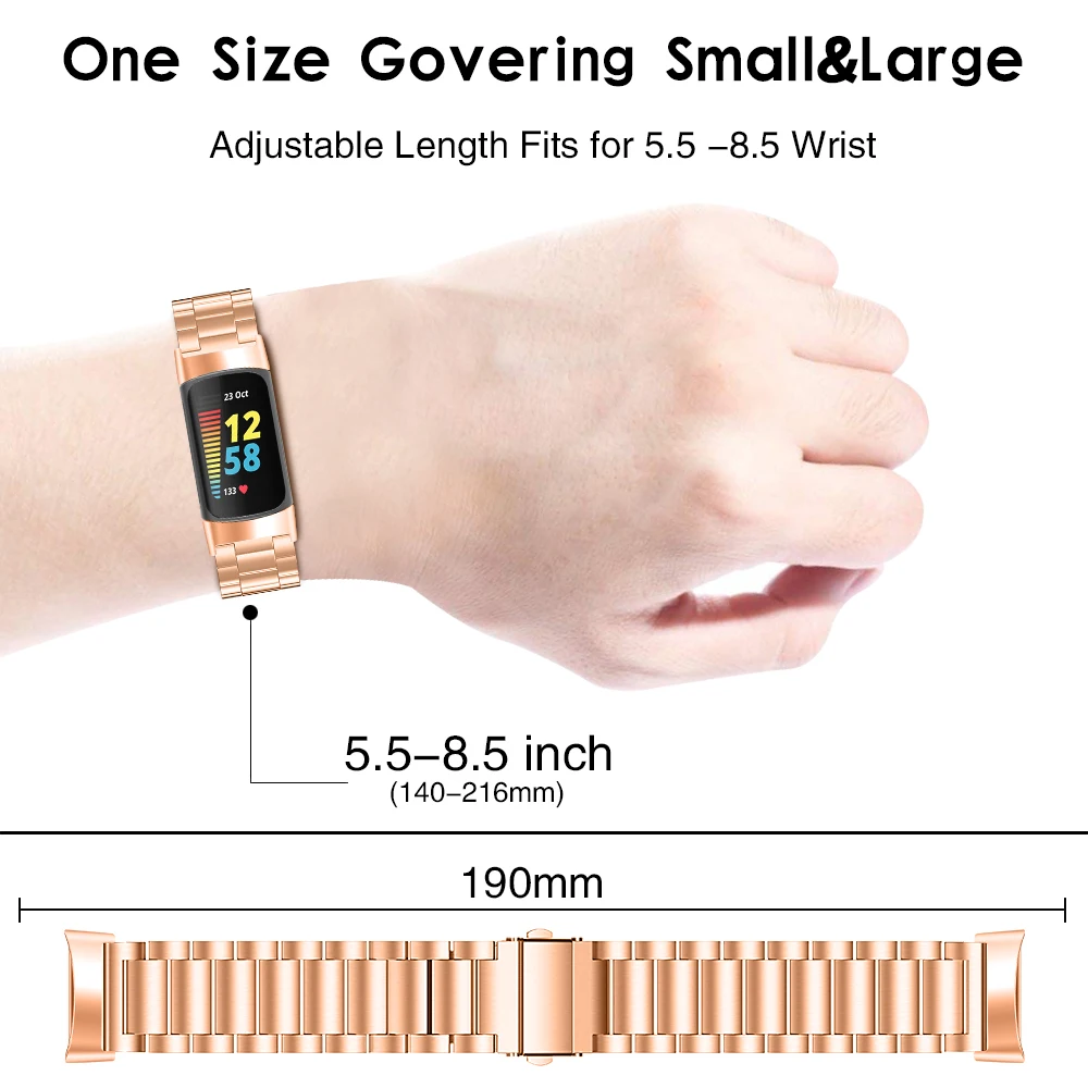 สายนาฬิกาโลหะสำหรับ Fitbit Charge5สแตนเลสสมาร์ทวอท์ชสายรัดข้อมือสำหรับ Fitbit Charge5นาฬิกาอุปกรณ์ป้องกันอุปกรณ์