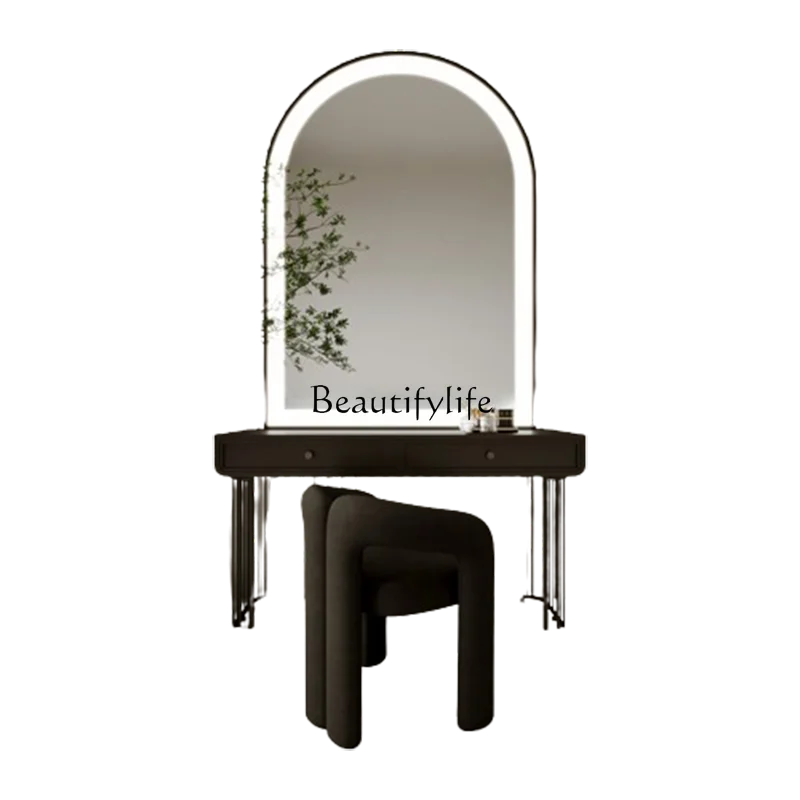 

Girls Luxury Mirror Vanity Table Nordic Makeup Large White Makeup Desk Dressers Girl Drawers Light Penteadeira Bedroom Furniture